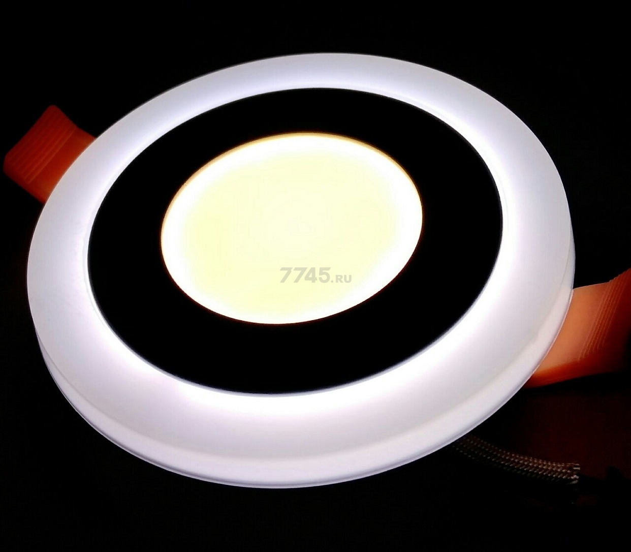 Светильник встраиваемый светодиодный 12+4 Вт 4000K TRUENERGY Color Круг с белой подсветкой (10219) - Фото 5