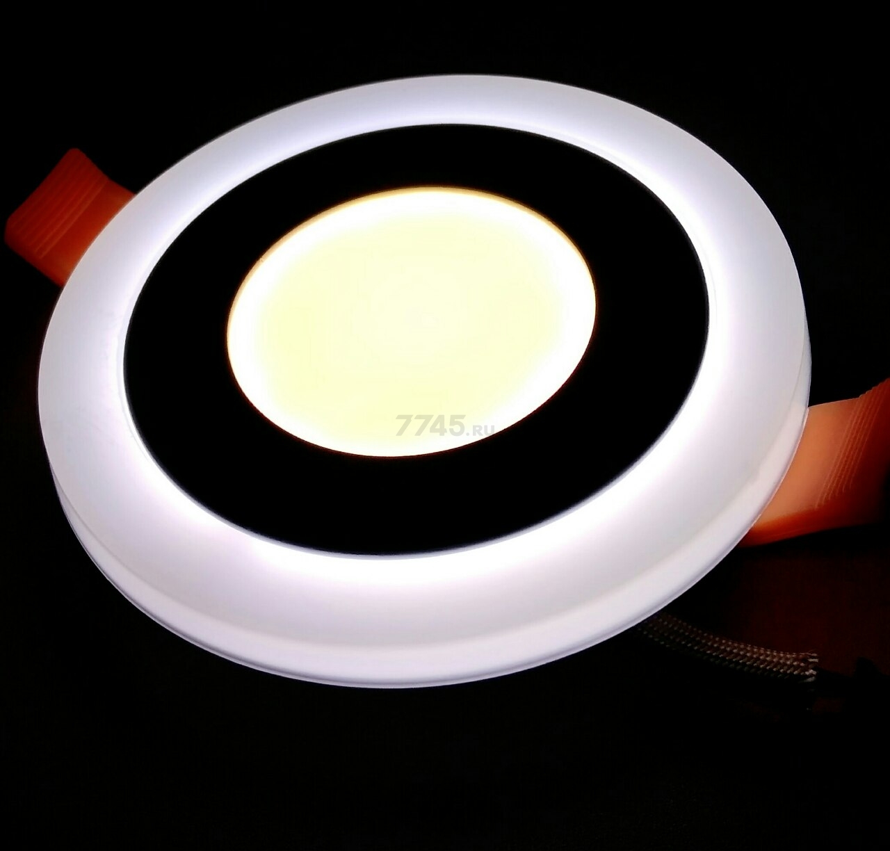 Светильник встраиваемый светодиодный 3+2 Вт 4000K TRUENERGY Color Круг с белой подсветкой (10217) - Фото 9