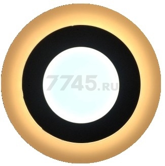 Светильник встраиваемый светодиодный 6+3 Вт 4000K TRUENERGY Color Круг с желтой подсветкой (10222) - Фото 8