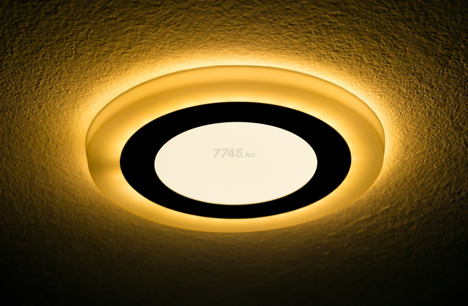 Светильник встраиваемый светодиодный 6+3 Вт 4000K TRUENERGY Color Круг с желтой подсветкой (10222) - Фото 7