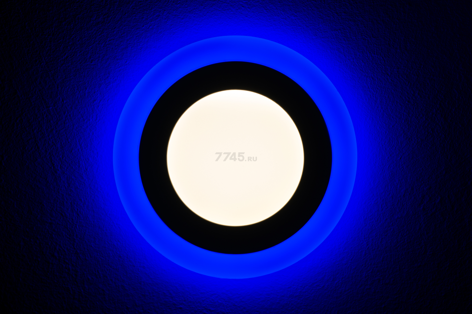 Светильник встраиваемый светодиодный 6+3 Вт 4000K TRUENERGY Color Круг с синей подсветкой (10202) - Фото 4