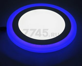 Светильник встраиваемый светодиодный 6+3 Вт 4000K TRUENERGY Color Круг с синей подсветкой (10202) - Фото 7