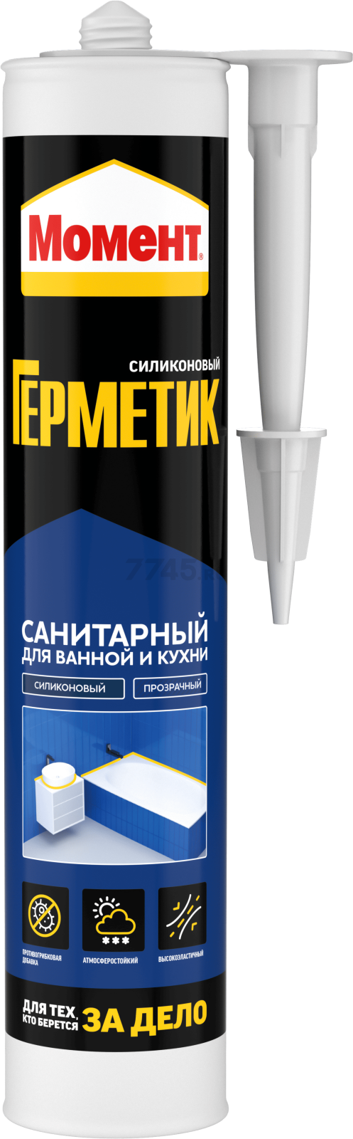 Герметик силиконовый МОМЕНТ Санитарный Для ванной и кухни белый 280 мл (2047372)