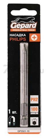 Бита для шуруповерта магнитная PH2 100 мм GEPARD (GP3501-10) - Фото 2