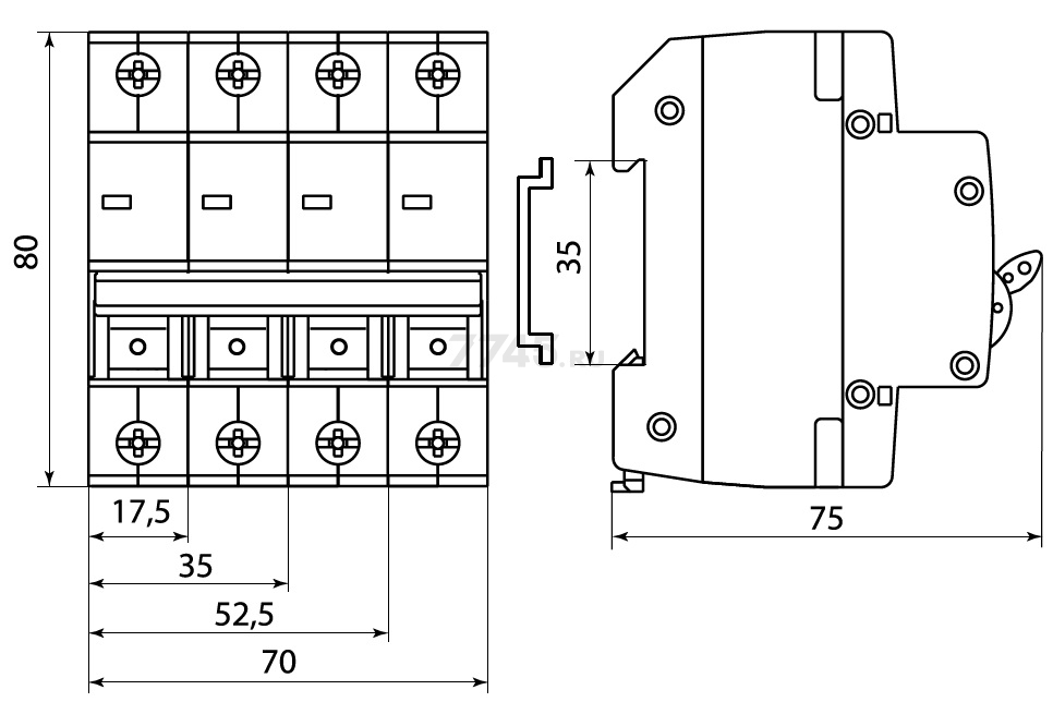 Автоматический выключатель TDM ВА47-29 4Р 63А С 4,5кА (SQ0206-0131) - Фото 2