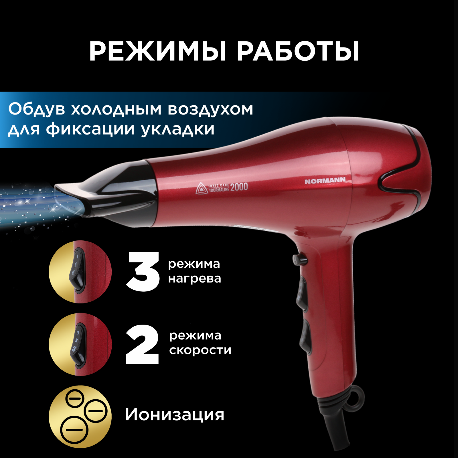 Фен NORMANN AHD-427 - Фото 2