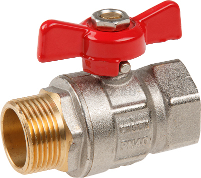 Кран шаровой 3/4" PN40 с внутренней-наружной резьбой бабочка AV ENGINEERING (AVE093034)