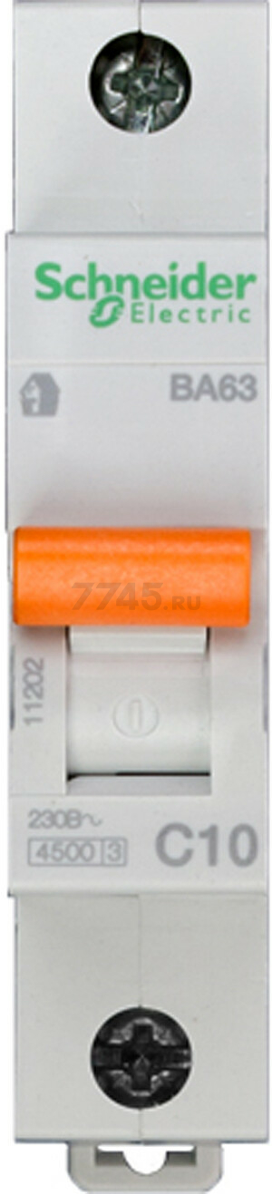 Автоматический выключатель SCHNEIDER ELECTRIC ВА63 1P С10 (11202)
