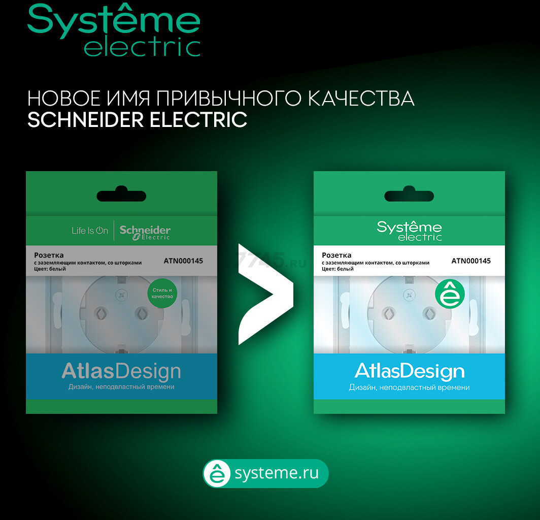 Розетка компьютерная SYSTEME (SCHNEIDER) ELECTRIC AtlasDesign белая (ATN000183) - Фото 4