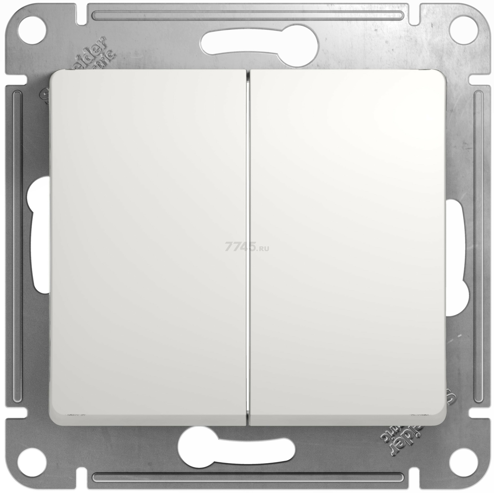 Выключатель двухклавишный скрытый SYSTEME (SCHNEIDER) ELECTRIC Glossa белый (GSL000151)