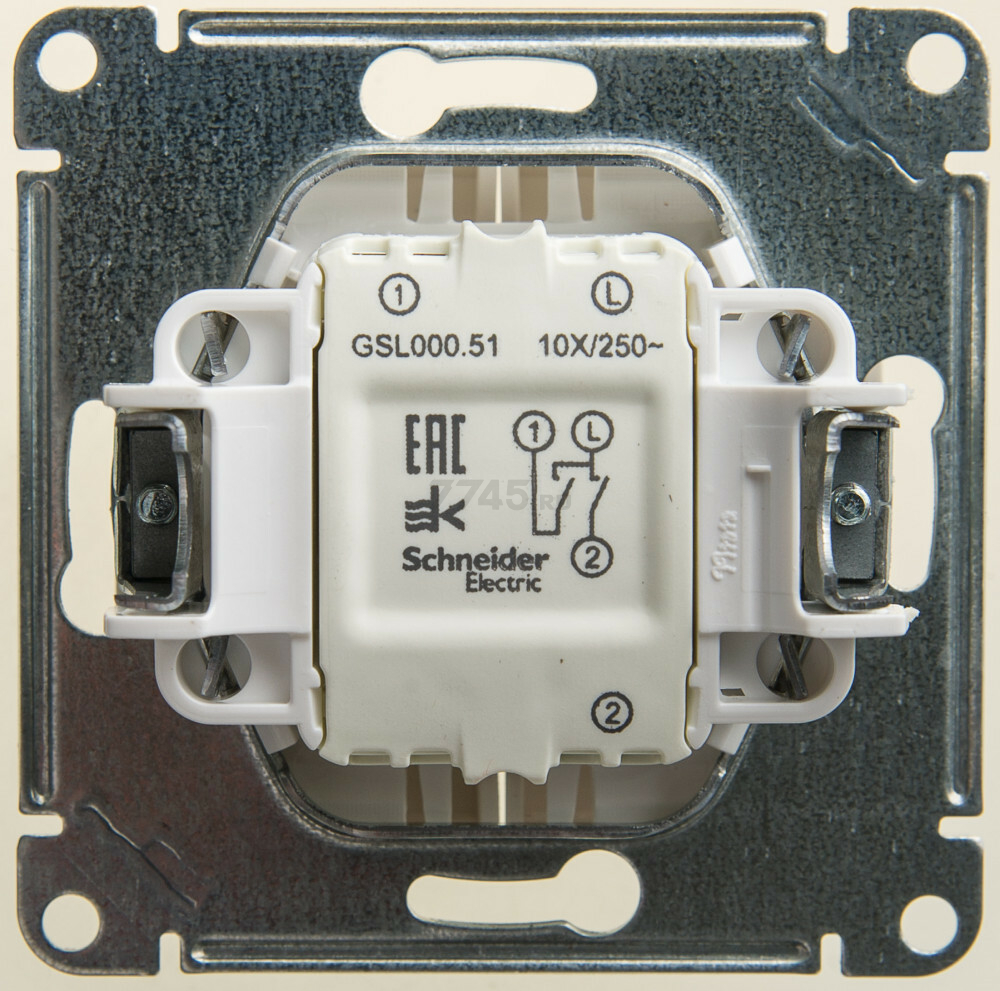 Выключатель двухклавишный скрытый SYSTEME (SCHNEIDER) ELECTRIC Glossa перламутр (GSL000651) - Фото 2