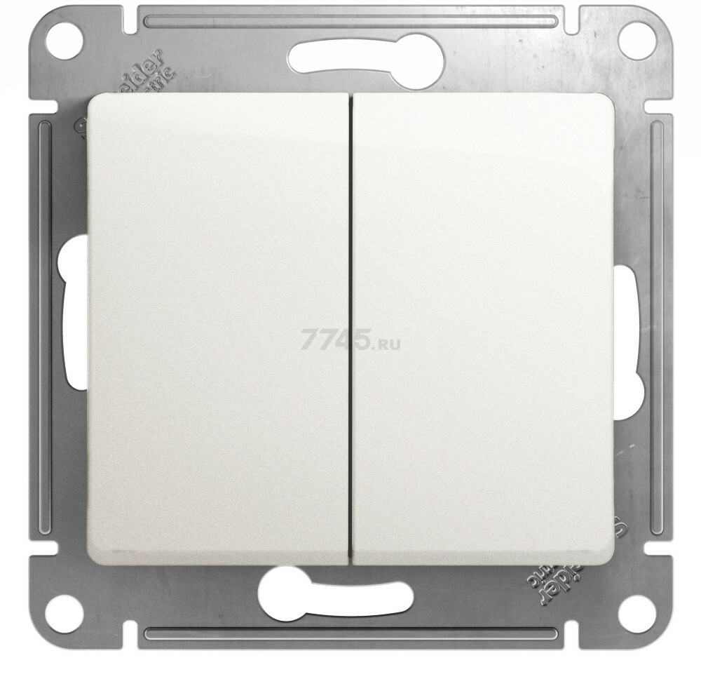 Выключатель двухклавишный скрытый SYSTEME (SCHNEIDER) ELECTRIC Glossa перламутр (GSL000651)