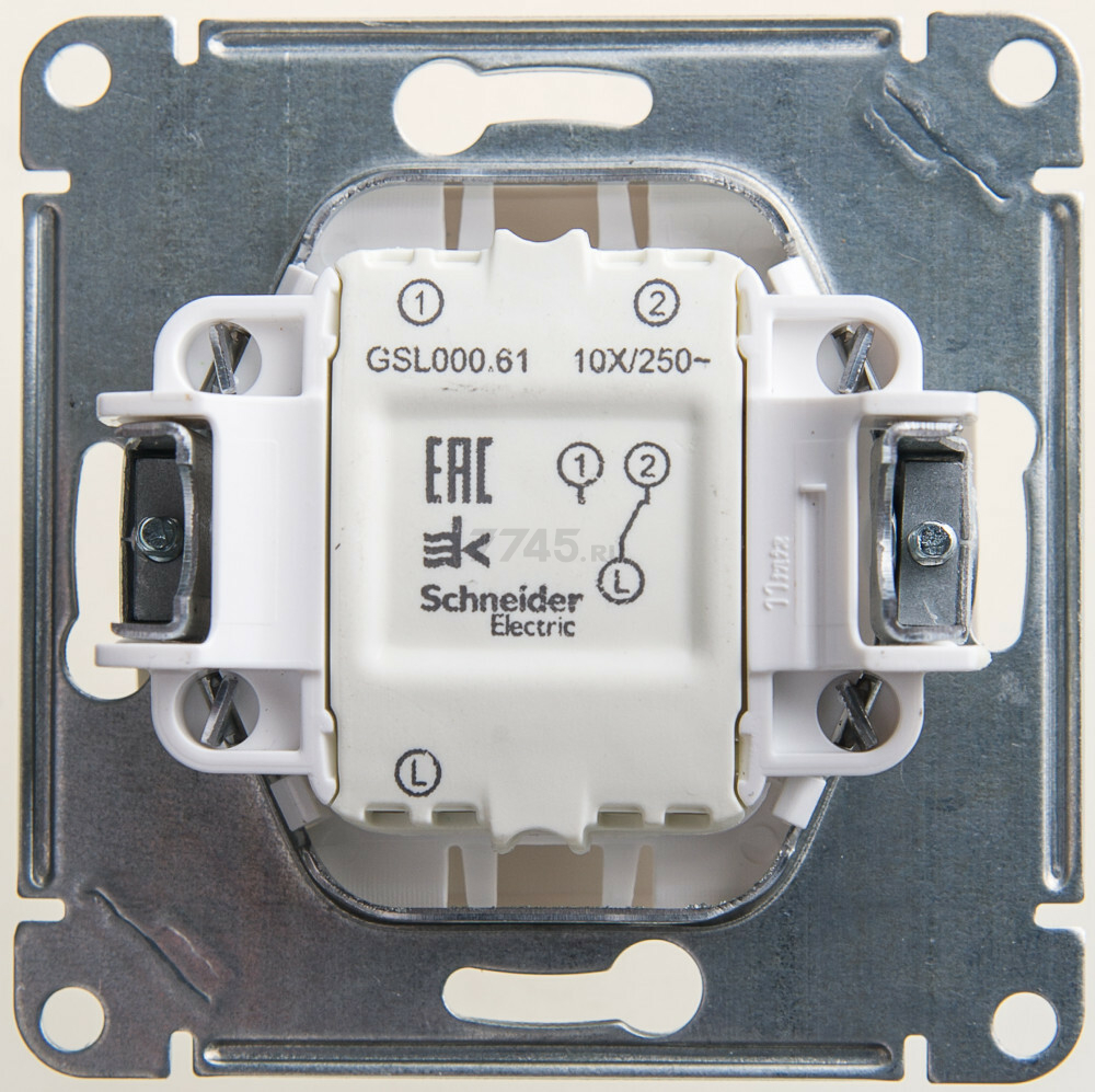 Выключатель одноклавишный проходной скрытый SYSTEME (SCHNEIDER) ELECTRIC Glossa перламутр (GSL000661) - Фото 2