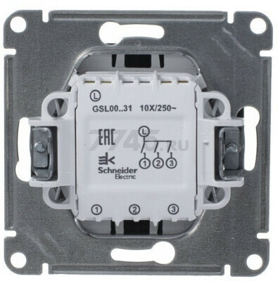 Выключатель трехклавишный скрытый SYSTEME (SCHNEIDER) ELECTRIC Glossa антрацит (GSL000731) - Фото 3