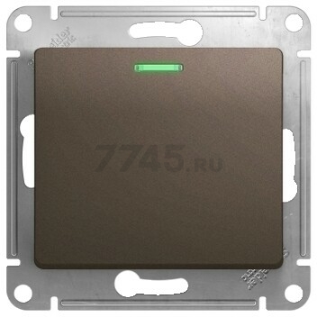 Выключатель одноклавишный скрытый с подсветкой SYSTEME (SCHNEIDER) ELECTRIC Glossa шоколад (GSL000813)