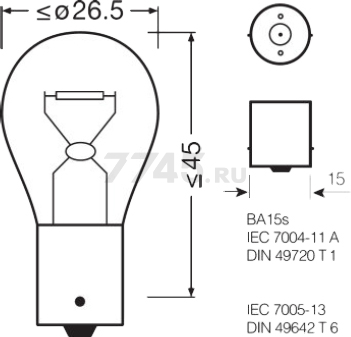 Лампа накаливания автомобильная OSRAM Original PY21W (7507) - Фото 3