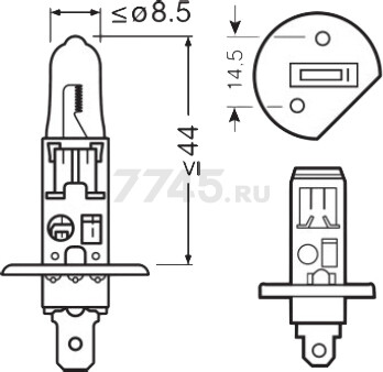 Лампа галогенная автомобильная OSRAM Original Line H1 (64150) - Фото 4