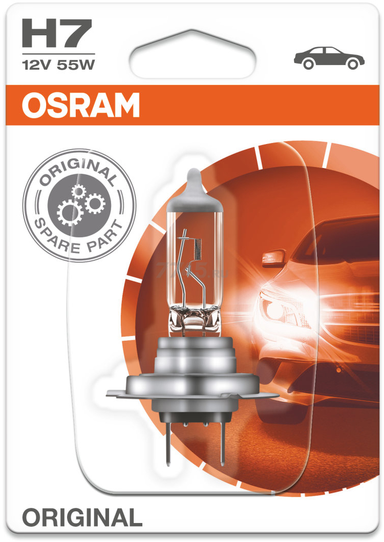 Лампа галогенная автомобильная OSRAM Original Line H7 (64210-01B) - Фото 2