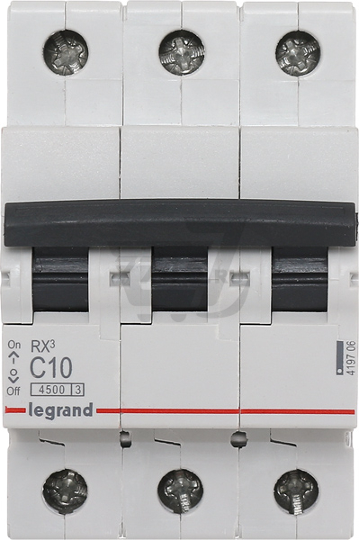 Автоматический выключатель LEGRAND RX3 4500 3P 10А С 4,5кА (419706) - Фото 2