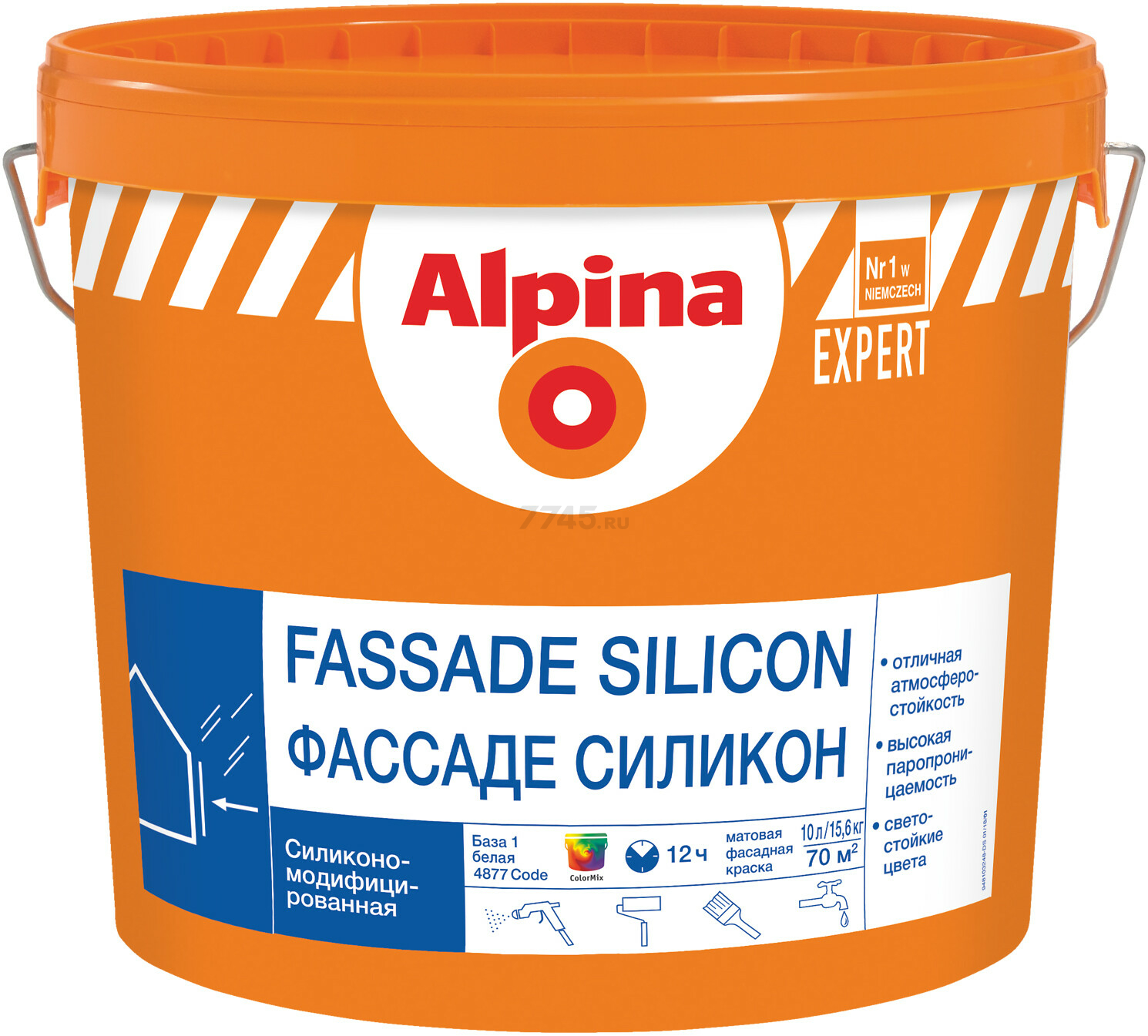 Краска латексная ALPINA Expert Fassade Silicon прозрачная 13,4 кг (948103250)