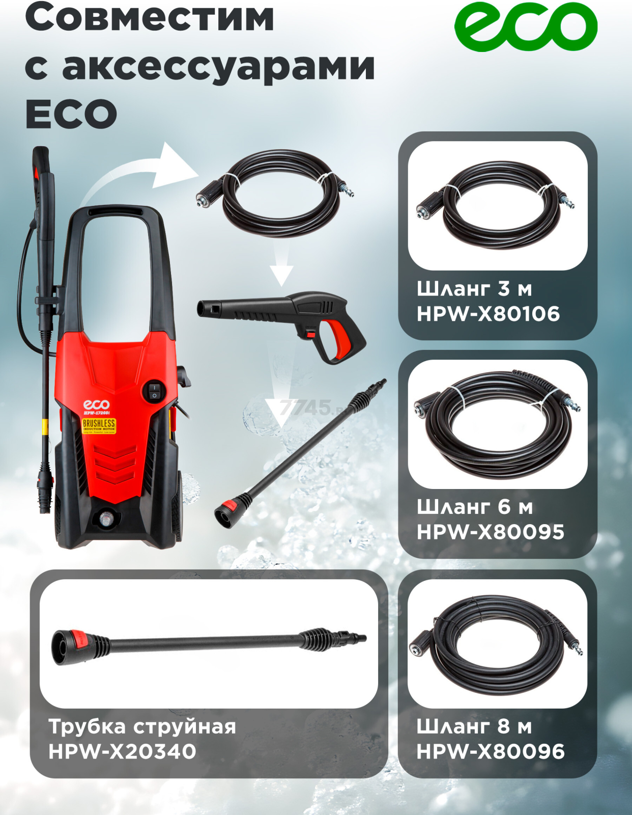 Пистолет распылительный для очистителя высокого давления ECO (HPW-X10073) - Фото 5