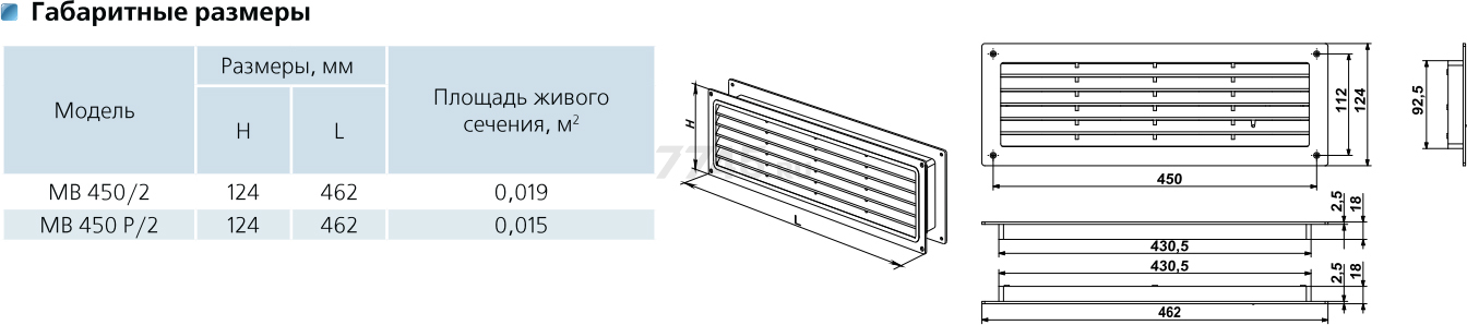 Решетка вентиляционная VENTS МВ 450/2 красное дерево - Фото 3