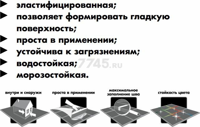 Фуга эластичная CE-33 (01 Белая, композитная для заполнения швов НВ) Ceresit 5 кг (1223729) - Фото 3