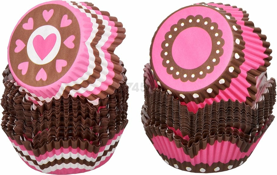 Набор форм для выпечки кексов бумажных 5х3 см MARMITON Фигурные 50 штук (17053) - Фото 3