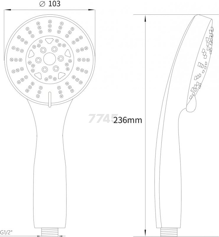 Лейка для душа AV ENGINEERING AVSSS-023 - Фото 7