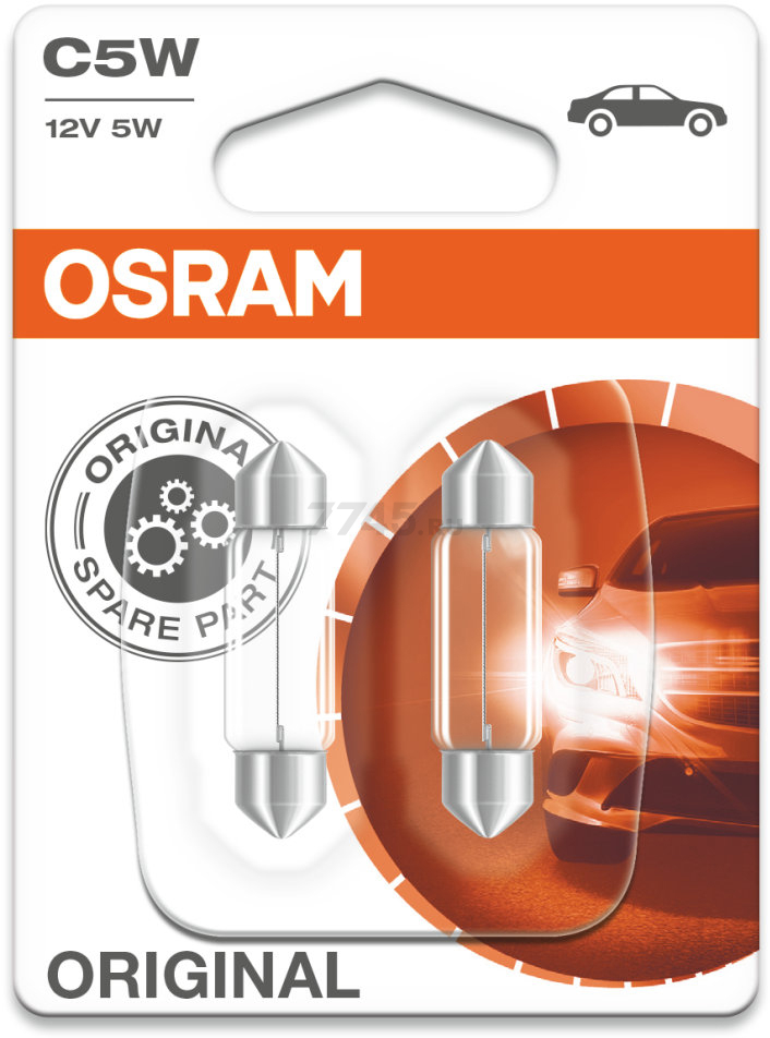 Лампа накаливания автомобильная OSRAM Original C5W 2 штуки (6418-02B) - Фото 3