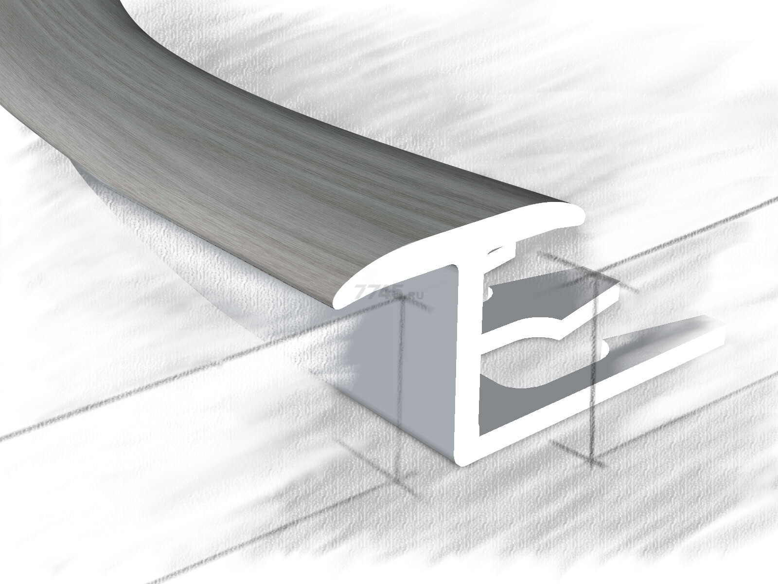 Профиль декоративный алюминиевый КТМ-2000 314-618М 2,7 м дуб снежный