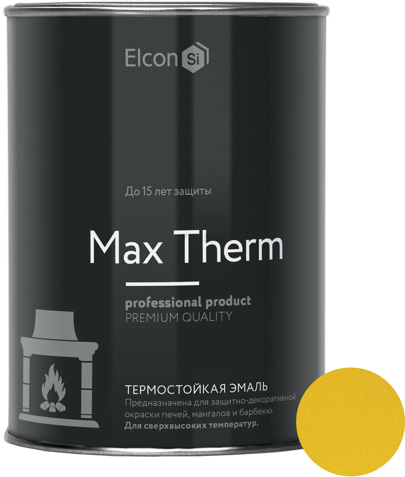 Эмаль кремнийорганическая термостойкая ELCON золотой 0,8 кг