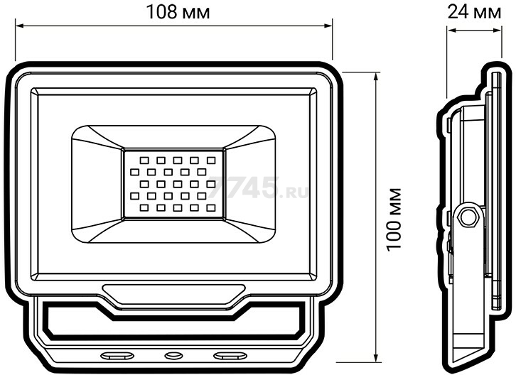 Прожектор светодиодный PFL-C3 20 Вт 6500K IP65 JAZZWAY (5023543A) - Фото 5