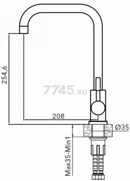 Смеситель для кухни AV ENGINEERING AVZAR4-B304CH (AVZAR4-B304CH-735) - Фото 3