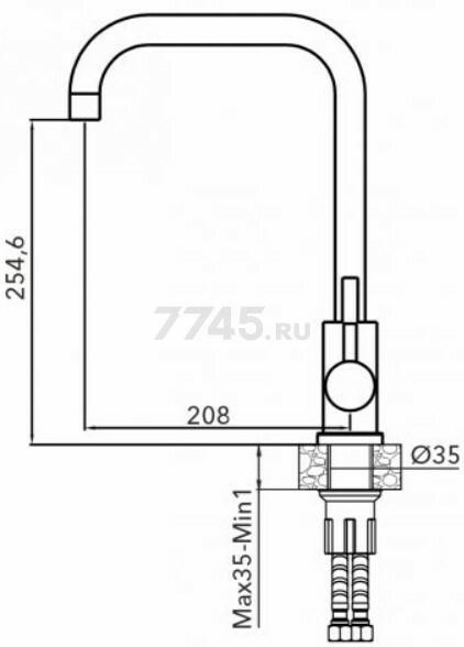 Смеситель для кухни AV ENGINEERING AVZAR4-B304GR (AVZAR4-B304GR-739) - Фото 2