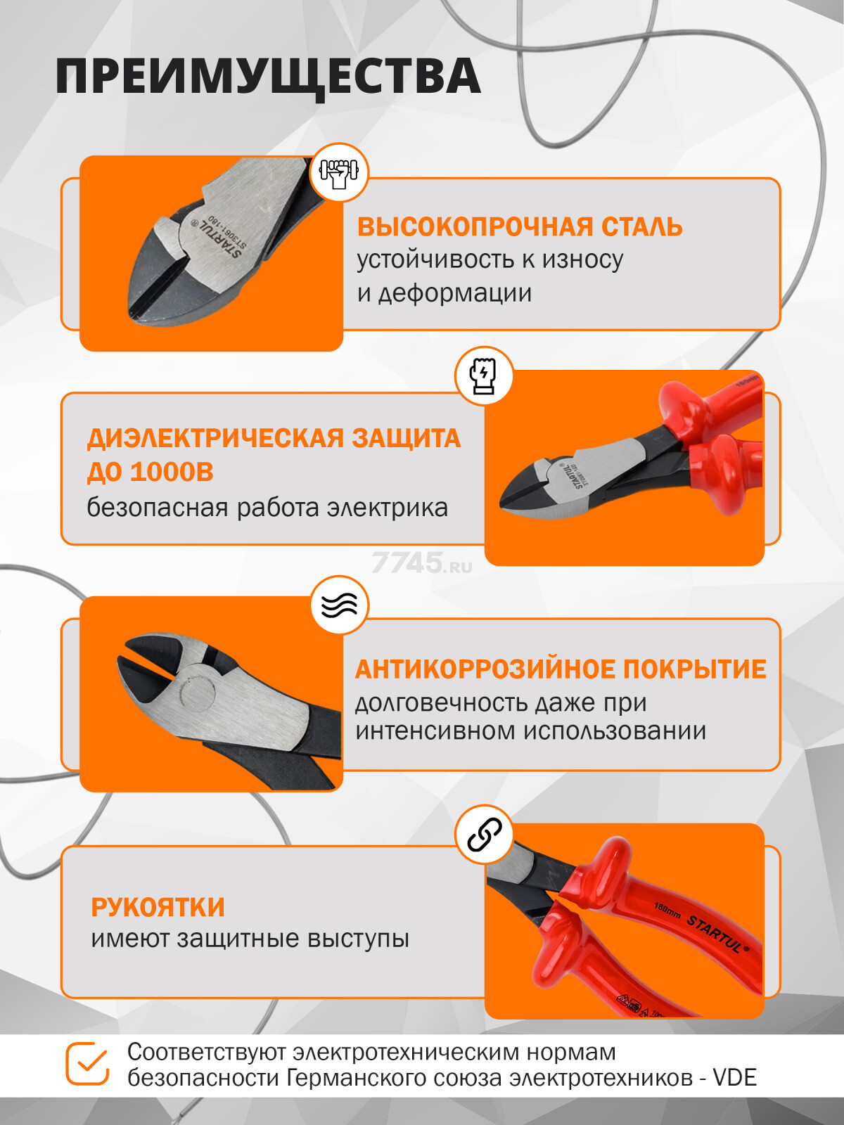 Бокорезы диэлектрические 180 мм STARTUL Profi (ST3061-180) - Фото 2