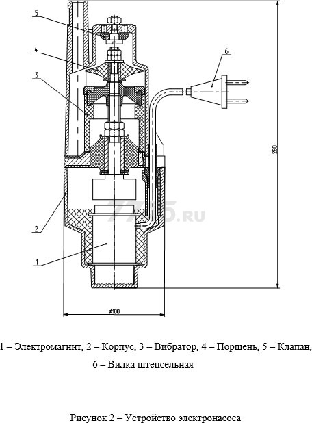 Насос вибрационный садовый РУЧЕЕК-1 15 м верхний забор (19С.02.1956) - Фото 3