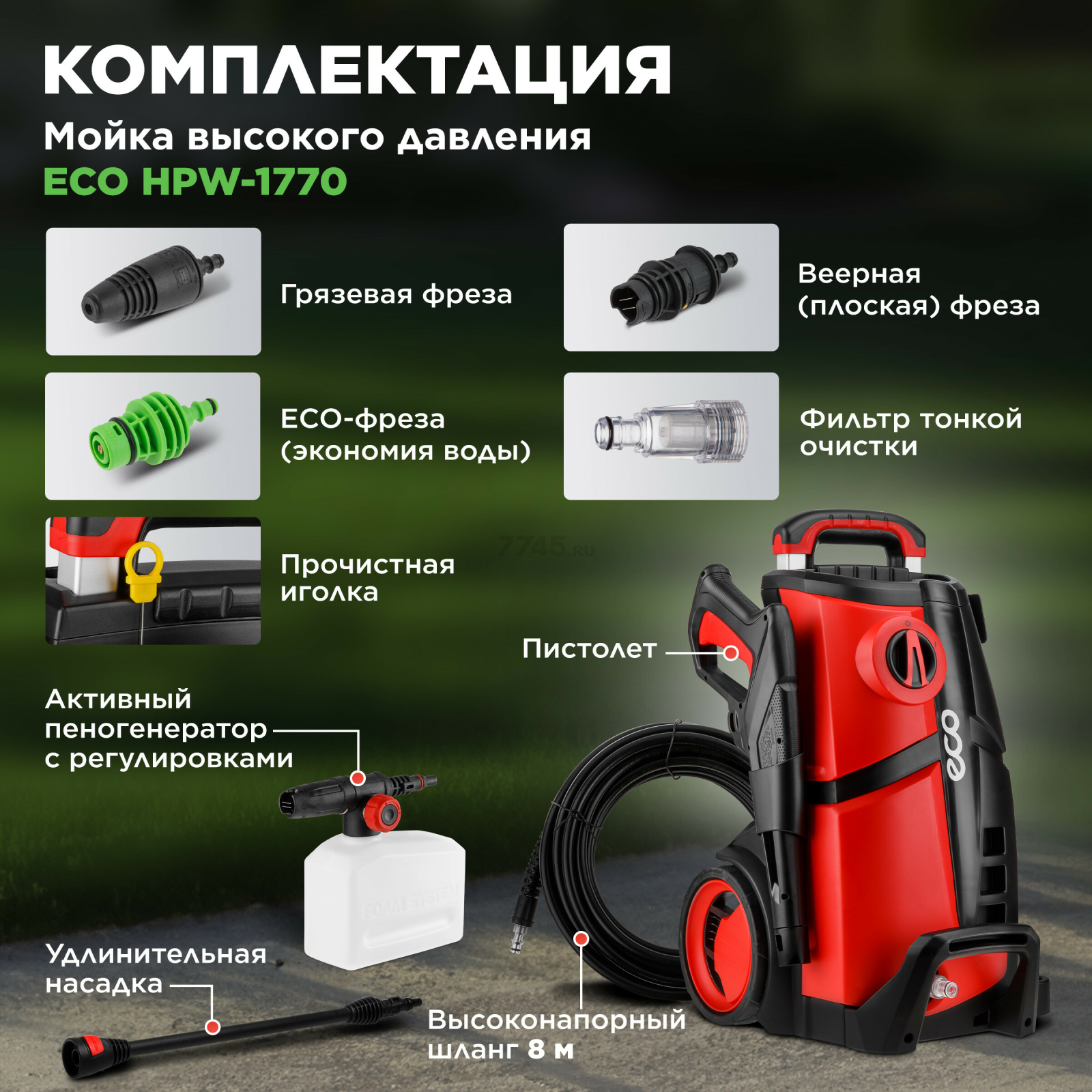 Мойка высокого давления ECO HPW-1770 (HPW177000001) - Фото 4