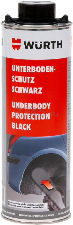 Антикор WURTH Unterbodenschutz Schwarz 1 л (0892072)
