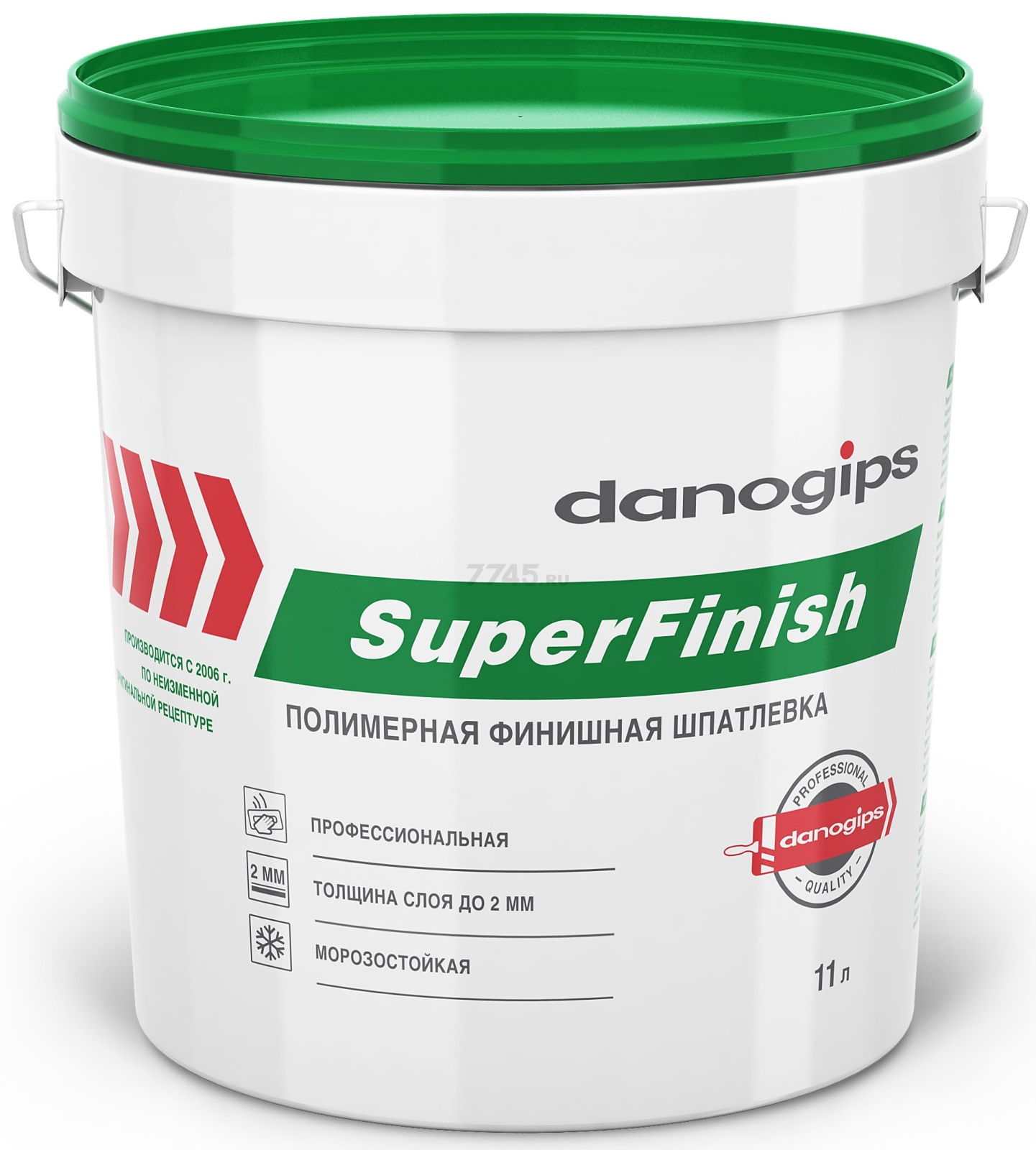Шпатлевка полимерная финишная DANOGIPS SuperFinish 11 л / 18,1 кг