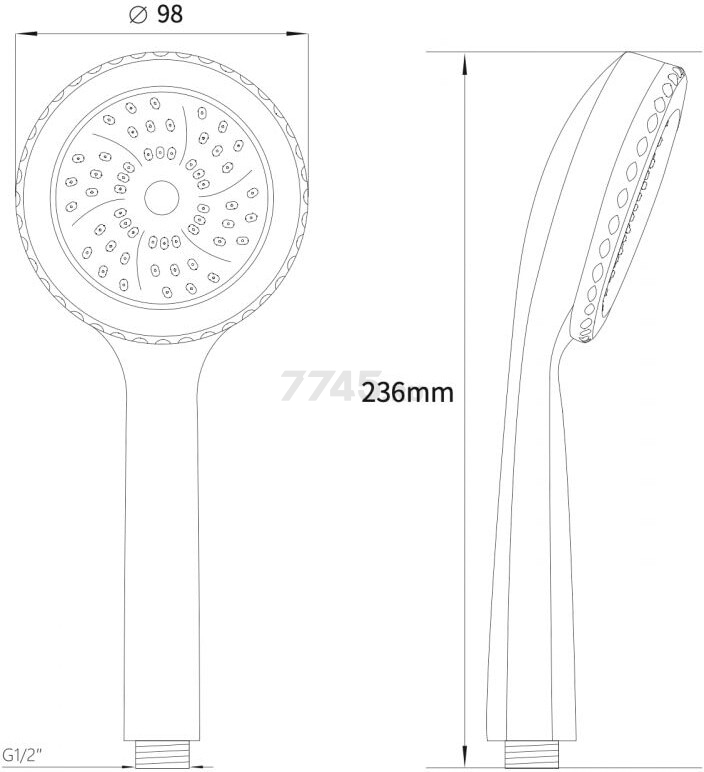 Лейка для душа AV ENGINEERING AVSSS-056 - Фото 6
