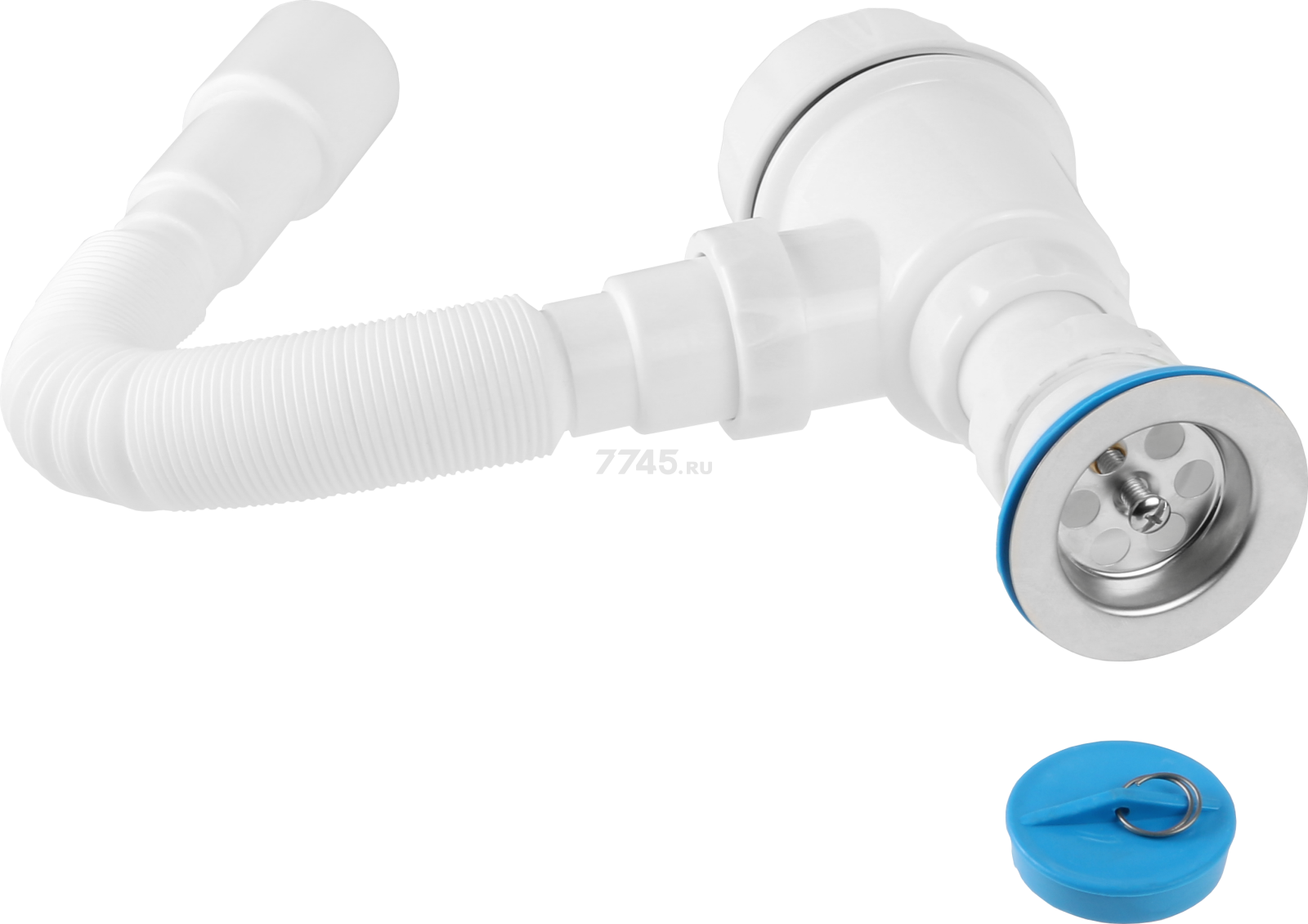 Сифон для кухни выпуск D70 гибкая труба 1 1/2"- 40/50 мм AV ENGINEERING (AVE129760) - Фото 3