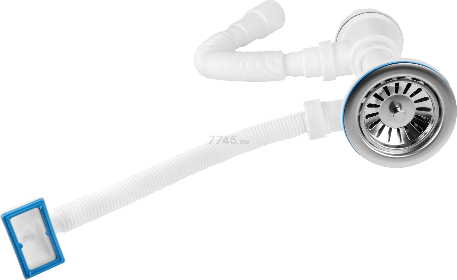 Сифон для кухни выпуск 3 1/2" прямоугольный перелив гибкая труба 1 1/2"- 40/50 мм AV ENGINEERING (AVE129740) - Фото 4