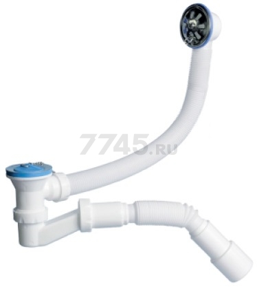 Сифон для ванны выпуск D70 перелив гибкая труба 40х40/50 AV ENGINEERING (AVE129730)