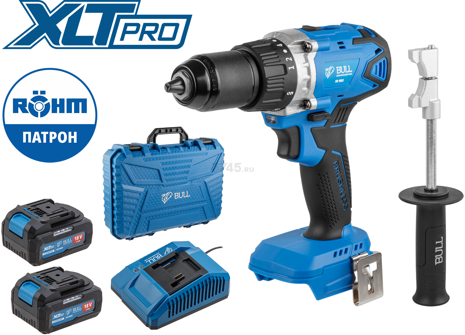 Дрель-шуруповерт аккумуляторная BULL SR 1802 XLTpro (04040329) - Фото 8