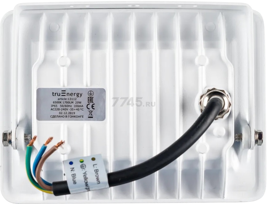 Прожектор светодиодный 20 Вт 6500K TRUENERGY Power White (13112) - Фото 2