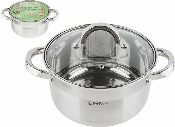 Кастрюля из нержавеющей стали 3,2 л PERFECTO LINEA Starcook (50-520115) - Фото 6