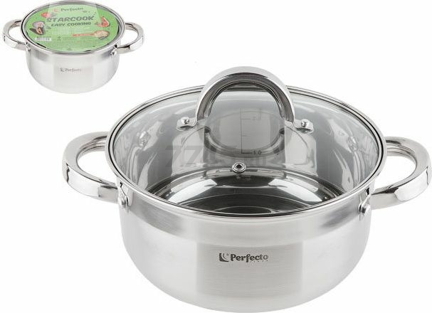 Кастрюля из нержавеющей стали 2,6 л PERFECTO LINEA Starcook (50-520100) - Фото 5