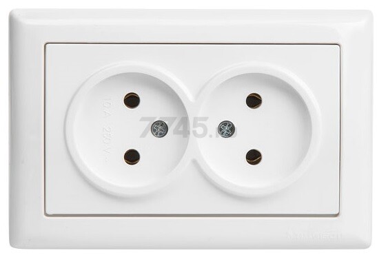 Розетка двойная скрытая MUTLUSAN Daria белая (2120 201 0201)