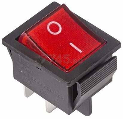 Выключатель клавишный ON-OFF REXANT красный с подсветкой (36-2330)
